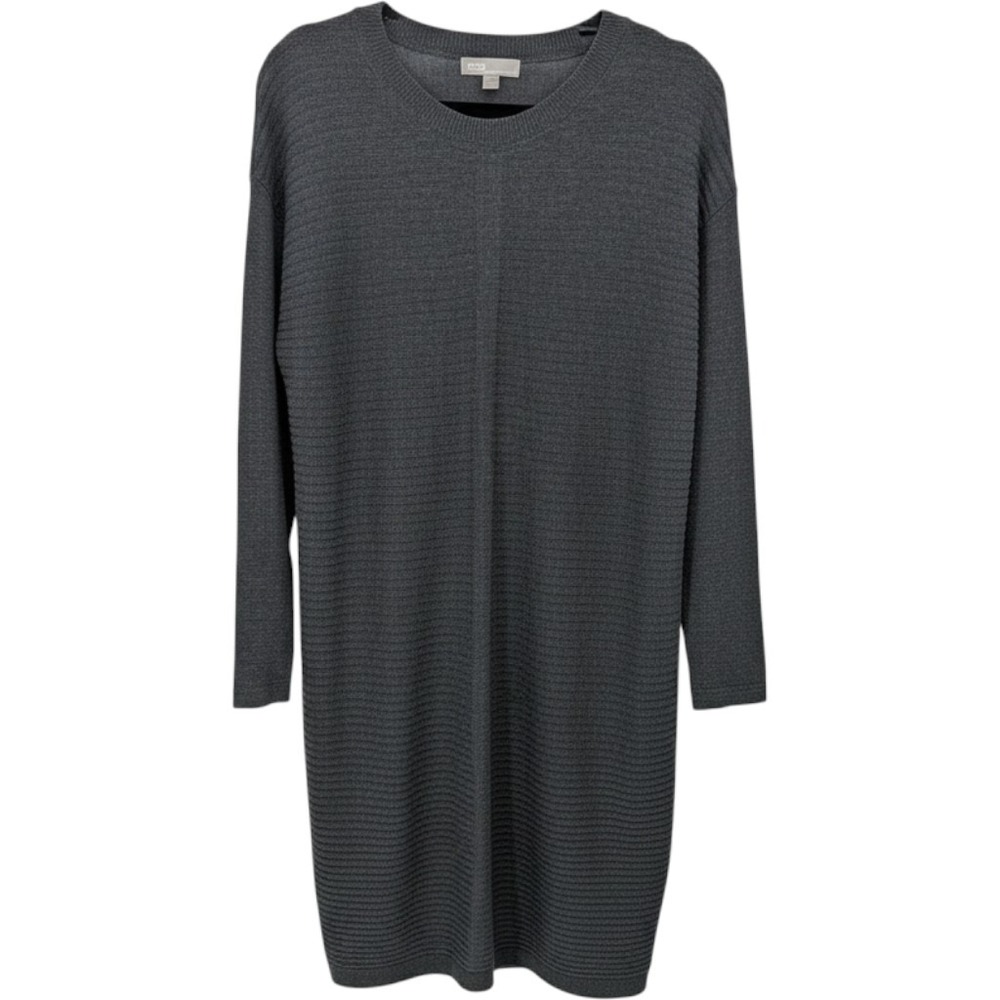 ASOS Wool Blend Sweater Dress Women 6 Gray Ribbed Knit Long Sleeve Crew Neck